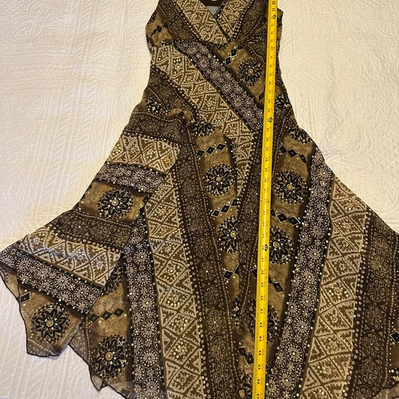 Rabbit Rabbit Rabbit Brown Patterned Wrap Maxi Dress - Picture 3 of 9